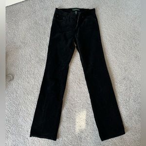 Ralph Lauren straight leg black corduroy pants